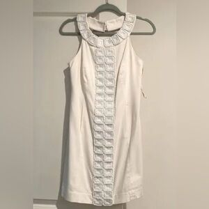 Lilly Pulitzer White Textured Beaded Mini Dress